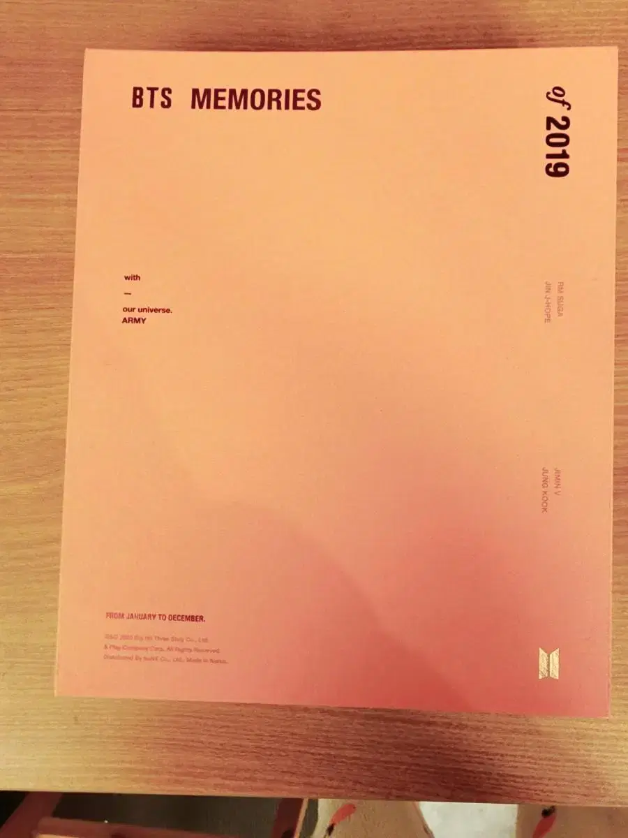 방탄소년단 BTS 메모리즈 2019 DVD